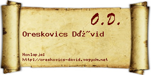 Oreskovics Dávid névjegykártya